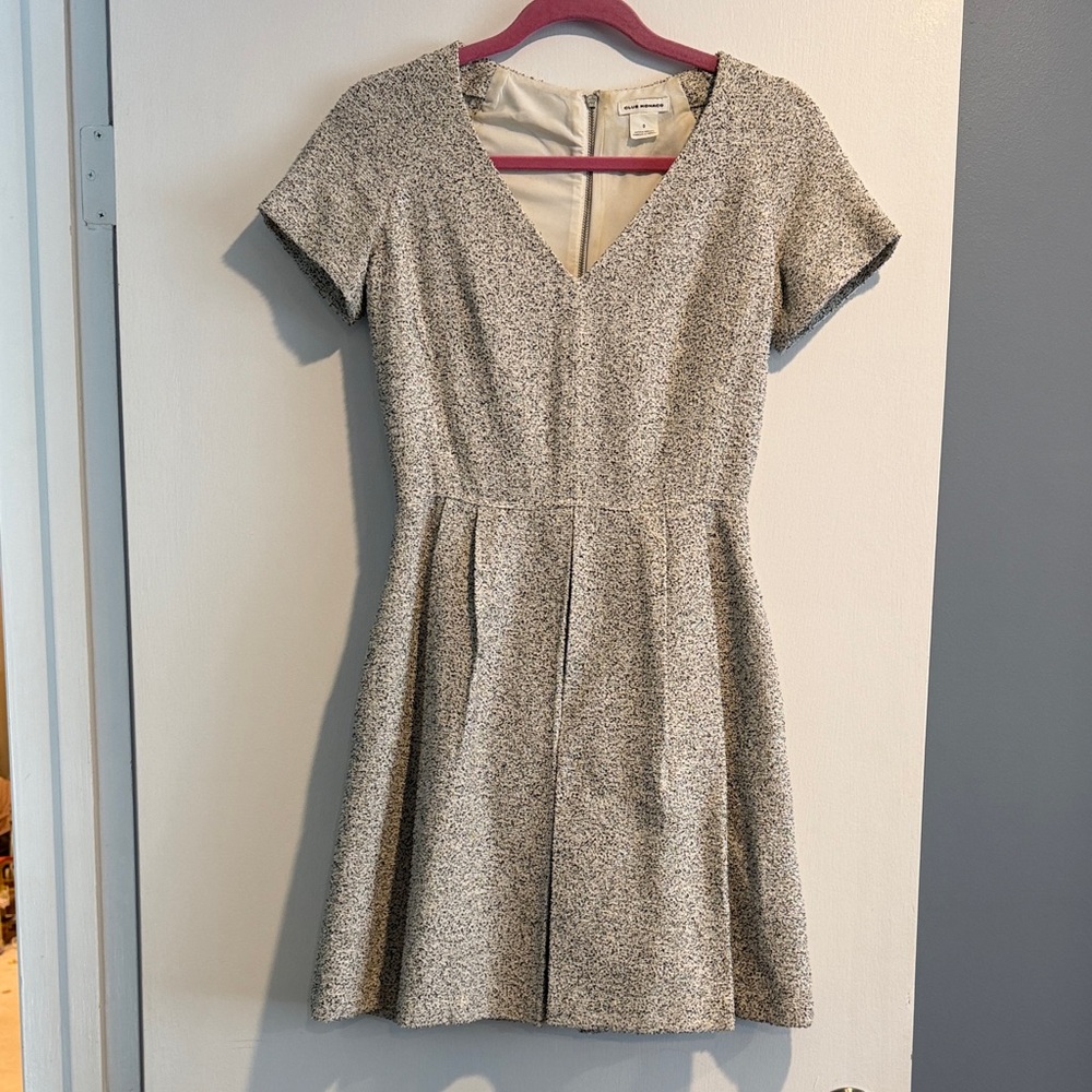 Club Monaco Textured Cream Mini Dress